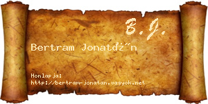Bertram Jonatán névjegykártya